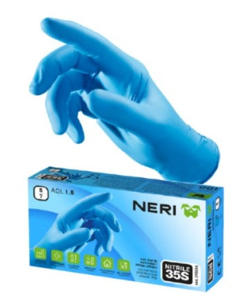 GUANTI NITRILE BLU PROF. CAT. III TG. M 100 PZ