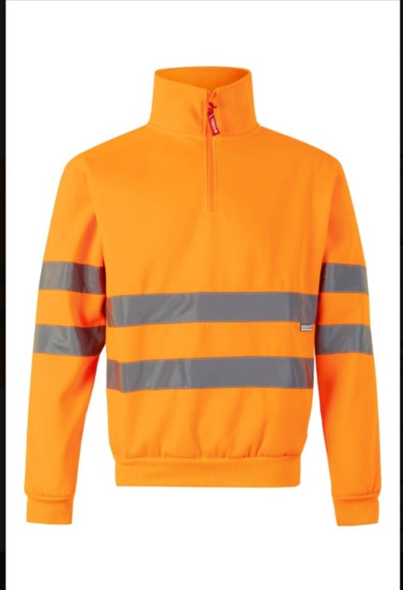 FELPA MEZZA ZIP CON BANDE RIFRANGENTI