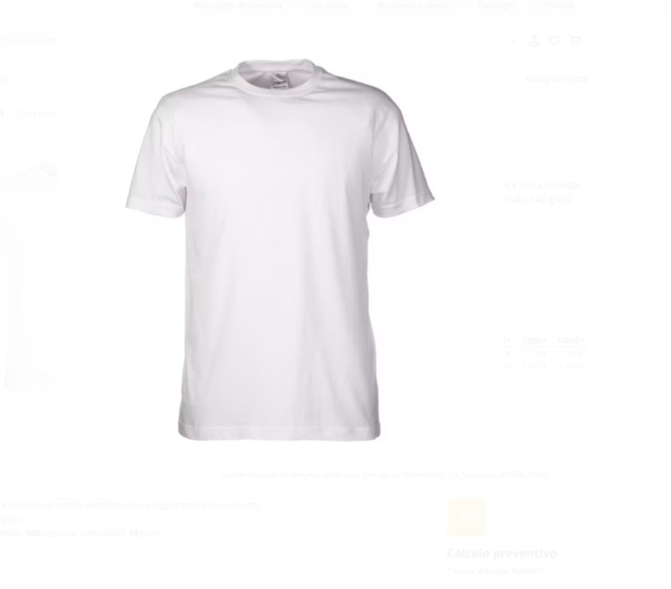 T-SHIRT TUBOLARE UNISEX IN COTONE 145 g/m2 unisex in cotone da 145 g/m2